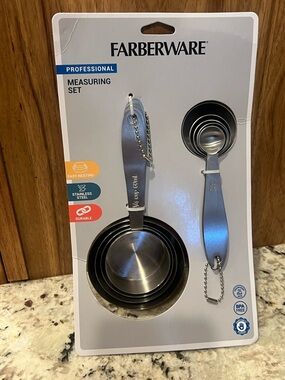 Farberware Stainless Steel Measuring Cup & Spoon Set - Silver